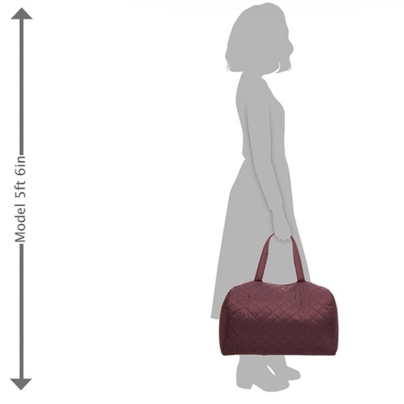 DSW Burgundy Puffy Weekender Duffle Tote Bag - Picture 6 of 7